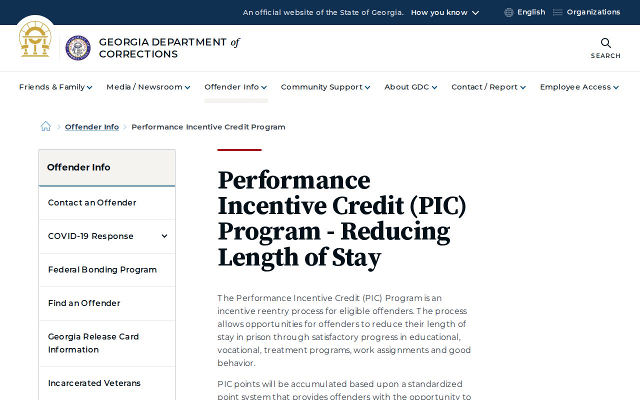 Georgia GDC Performance Incentive Credit projected release information
